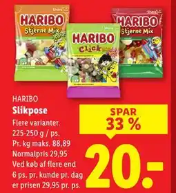 Lidl Slikpose, DKK 20 tilbud