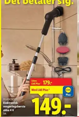 Lidl Elektronisk rengøringsbørste akku 4 V, DKK 179, App-pris tilbud