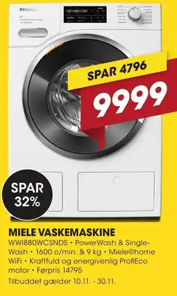 Punkt1 Miele vaskemaskine tilbud