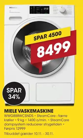 Punkt1 Miele vaskemaskine tilbud