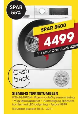 Punkt1 Siemens tørretumbler tilbud