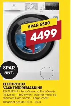Punkt1 Electrolux vasketørremaskine tilbud