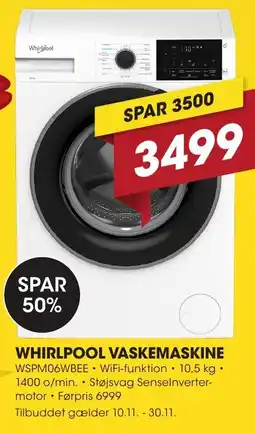Punkt1 Whirlpool vaskemaskine tilbud