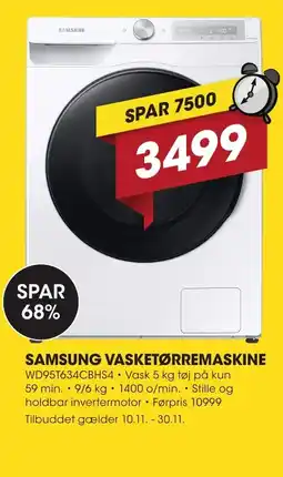 Punkt1 Samsung vasketørremaskine tilbud