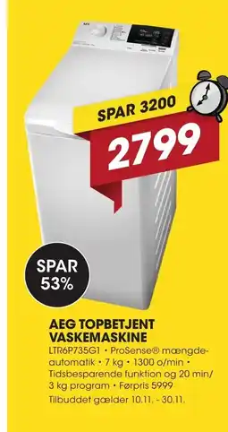 Punkt1 Aeg topbetjent vaskemaskine tilbud