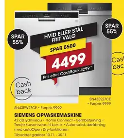 Punkt1 Siemens opvaskemaskine tilbud
