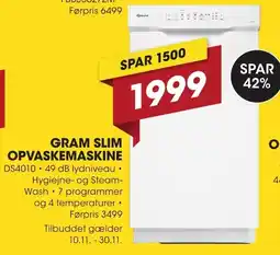 Punkt1 Gram slim opvaskemaskine ds4010 tilbud
