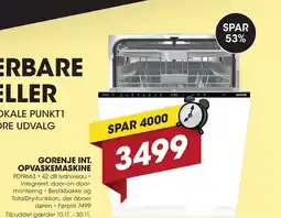 Punkt1 Gorenje int. opvaskemaskine tilbud
