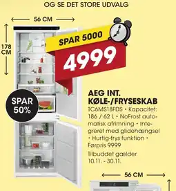Punkt1 Aeg int. køle-/fryseskab tilbud