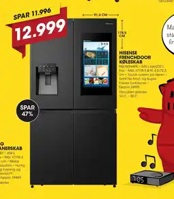 Punkt1 Hisense frenchdoor køleskab tilbud