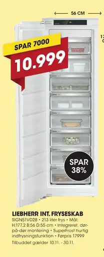 Punkt1 Liebherr int. fryseskab tilbud