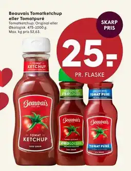 SPAR Beauvais Tomatketchup eller Tomatpuré, DKK 25 tilbud
