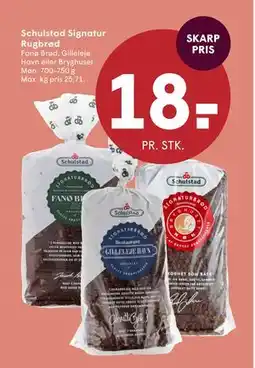 SPAR Schulstad Signatur Rugbrød, DKK 18 tilbud