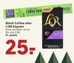 SPAR Black Coffee eller L’OR Kapsler, DKK 25 tilbud