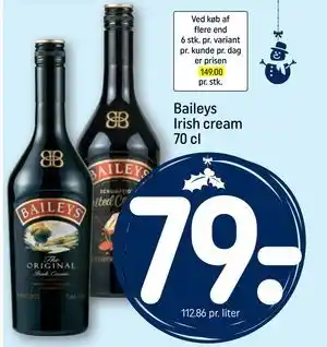 Baileys Irish cream 70 cl, DKK 79