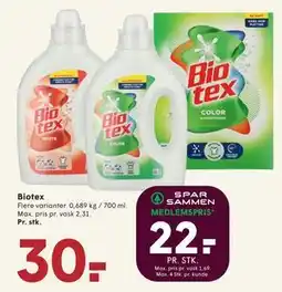 SPAR Biotex, DKK 30, App-pris tilbud
