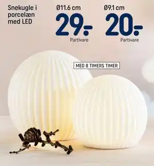 REMA 1000 Snekugle i porcelæn med LED tilbud
