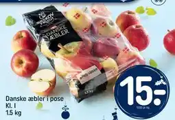 REMA 1000 Danske æbler i pose Kl. I 1.5 kg, DKK 15 tilbud