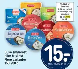 REMA 1000 Buko smøreost eller friskost Flere varianter 150-200 g, DKK 15 tilbud