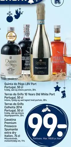 REMA 1000 Cavatina Premium Prosecco Spumante extra dry Italien, 75 cl, DKK 99 tilbud