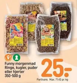 REMA 1000 Funny morgenmad Ringe, kugler, puder eller hjerter 350-500 g, DKK 25 tilbud