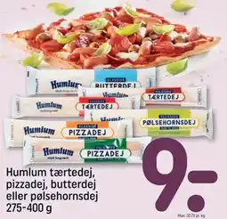 REMA 1000 Humlum tærtedej, pizzadej, butterdej eller pølsehornsdej 275-400 g, DKK 9 tilbud