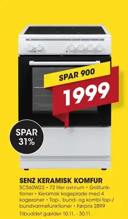 Punkt1 Senz keramisk komfur tilbud