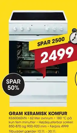 Punkt1 Gram keramisk komfur tilbud