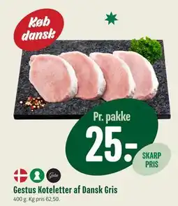 Min Købmand Gestus Koteletter af Dansk Gris, DKK 25 tilbud