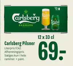 Min Købmand Carlsberg Pilsner, DKK 69 tilbud