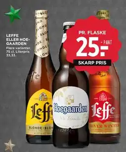 MENY LEFFE ELLER HOEGAARDEN, DKK 25 tilbud