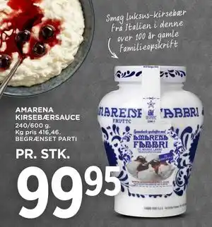 MENY AMARENA KIRSEBÆRSAUCE, DKK 99.95 tilbud