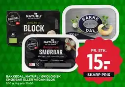 MENY BAKKEDAL, NATURLI’ ØKOLOGISK SMØRBAR ELLER VEGAN BLOK, DKK 15 tilbud