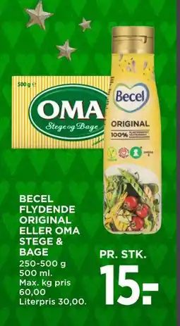 MENY BECEL FLYDENDE ORIGINAL ELLER OMA STEGE & BAGE, DKK 15 tilbud