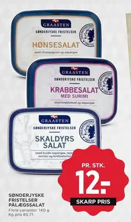 MENY SØNDERJYSKE FRISTELSER PÅLÆGSSALAT, DKK 12 tilbud