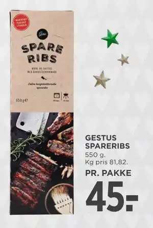 MENY GESTUS SPARERIBS, DKK 45 tilbud
