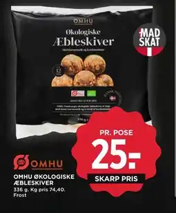 MENY OMHU ØKOLOGISKE ÆBLESKIVER, DKK 25 tilbud