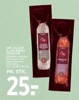 MENY GØL SALAMI ELLER RØGET MEDISTER, DKK 25 tilbud