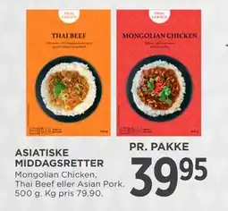 MENY ASIATISKE MIDDAGSRETTER, DKK 39.95 tilbud