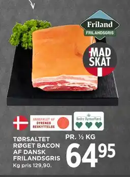 MENY TØRSALTET RØGET BACON AF DANSK FRILANDSGRIS, DKK 64.95 tilbud