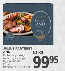 MENY JULIUS PARTERET AND, DKK 99.95 tilbud