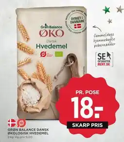 MENY GRØN BALANCE DANSK ØKOLOGISK HVEDEMEL, DKK 18 tilbud