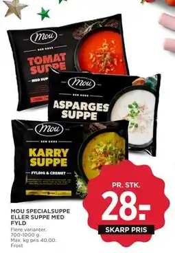 MENY MOU SPECIALSUPPE ELLER SUPPE MED FYLD, DKK 28 tilbud