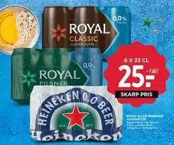 MENY ROYAL ELLER HEINEKEN ALKOHOLFRI, DKK 25 tilbud