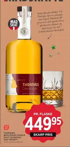 MENY THORNÆS ØKOLOGISK SINGLE MALT OLOROSO FAD WHISKY, DKK 449.95 tilbud