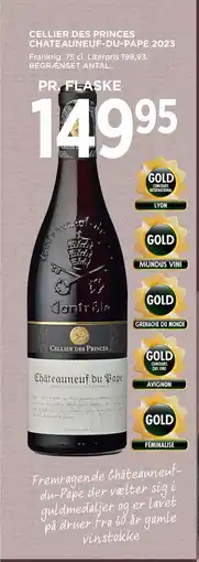 MENY CELLIER DES PRINCES CHATEAUNEUF-DU-PAPE 2023, DKK 149.95 tilbud