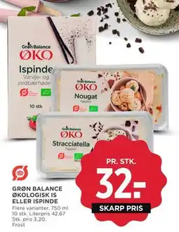 MENY GRØN BALANCE ØKOLOGISK IS ELLER ISPINDE, DKK 32 tilbud