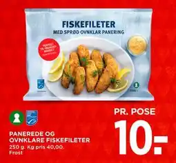 MENY PANEREDE OG OVNKLARE FISKEFILETER, DKK 10 tilbud