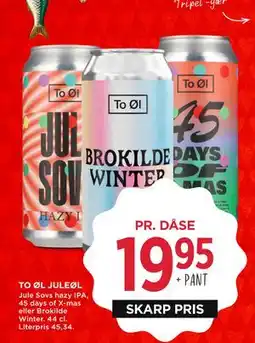 MENY TO ØL JULEØL, DKK 19.95 tilbud