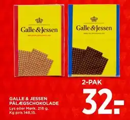 MENY GALLE & JESSEN PÅLÆGSCHOKOLADE, DKK 32 tilbud